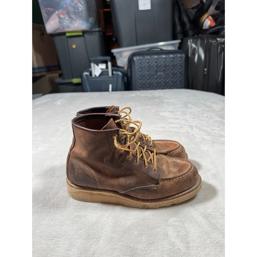 Red Wing Classic Moc Toe Boots Size 7 Brown MADE IN USA